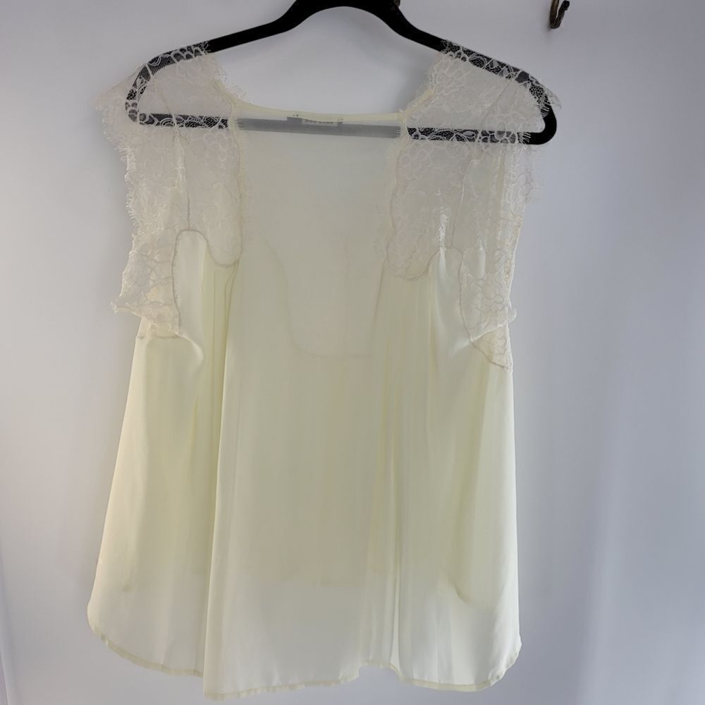 Love Sam lingerie inspired short sleeve blouse cream